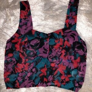 Floral button up crop